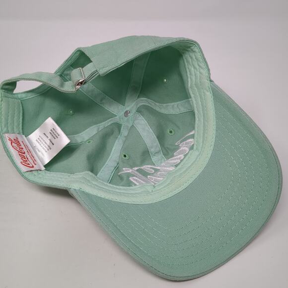 Coca Cola Slideback Baseball Cap Green One Size Adjustable Embroidered 6 Panel - Picture 7 of 9